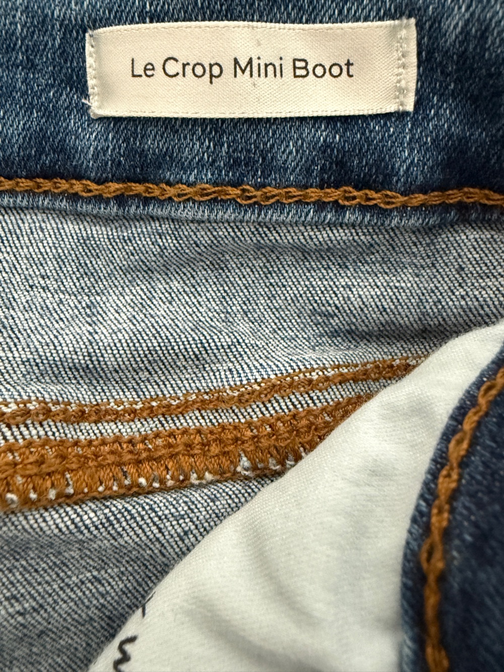FRAME Denim Le Crop Mini Boot Mermaid  Rinse Stretch Organic Cotton 28 SHORT - Picture 8 of 13